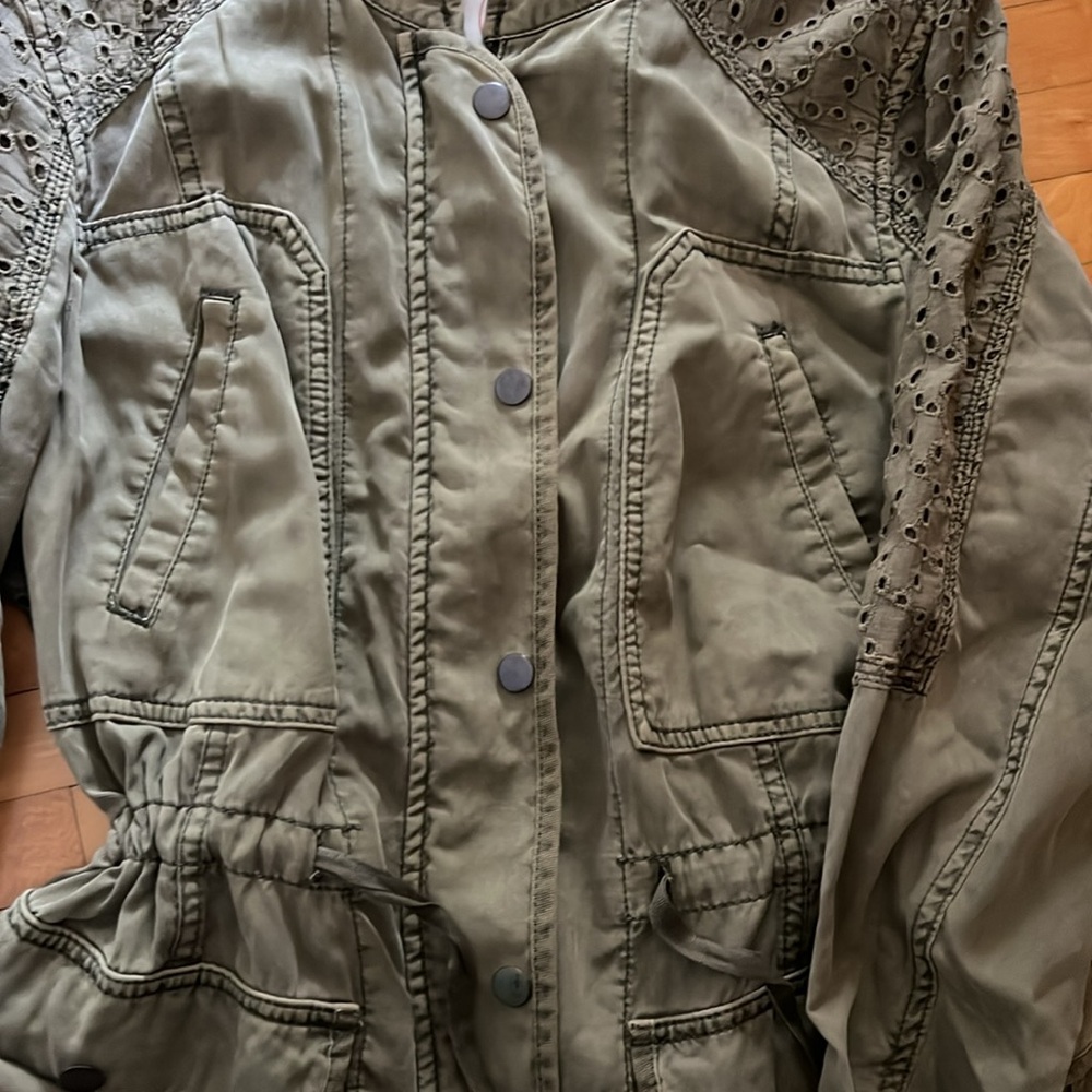 Anthropologie Eyelet Army Jacket - Picture 3 of 5